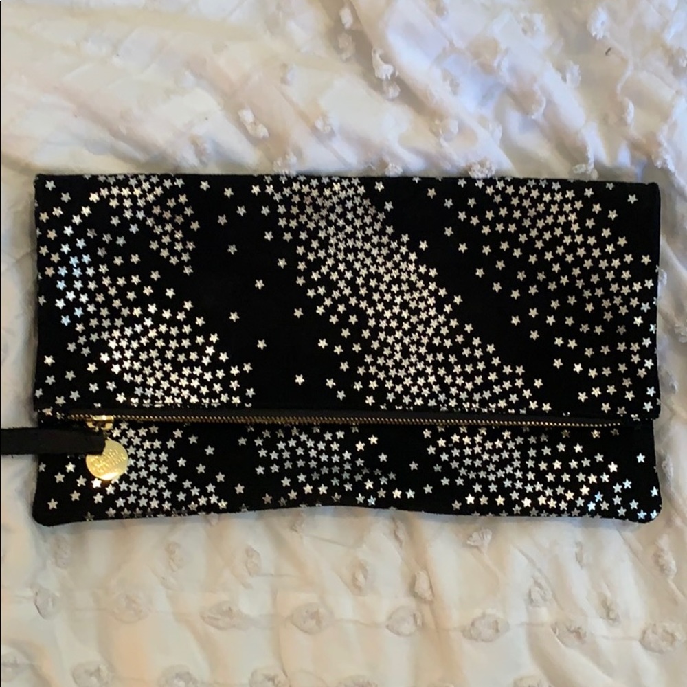 Clare V Star Suede Fold-Over Clutch